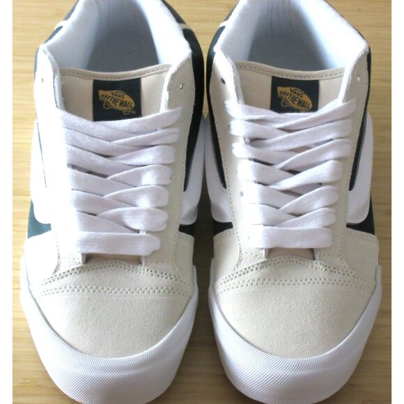 Vans Men's Knu Skool Mid Varsity Turtledove Beige Dark Green Shoes sizes NIB - Picture 3 of 7